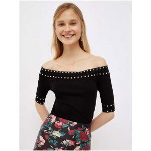 Black Women's Sweater Top with Exposed Shoulders Liu Jo - Women