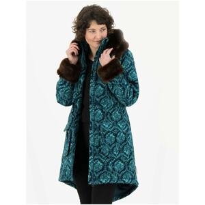 Turquoise-Kerosene Women's Patterned Winter Coat Blutsgeschwister Trot - Women