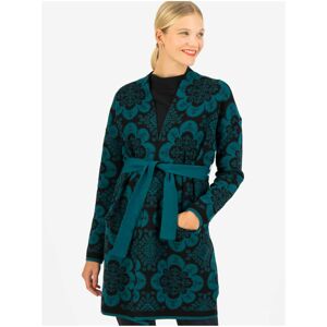 Kerosene-black women's patterned cardigan Blutsgeschwister La B - Women