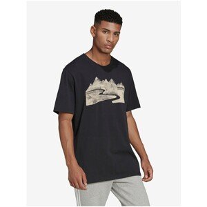 Black Men's T-Shirt with Adidas Originals Print - Men's