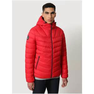 Red Men's Quilted Jacket with Hood NAPAPIJRI Aerons - Men