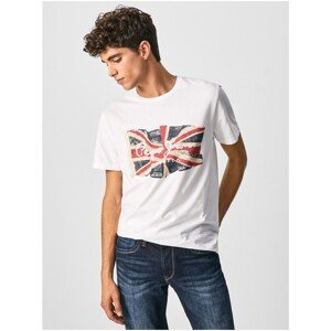 White Men's T-Shirt Pepe Jeans Flag - Men
