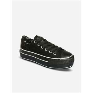 Black Women's Sneakers on Lee Cooper Platform - Women