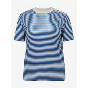 Blue Striped T-Shirt ONLY CARMAKOMA Cindie - Women