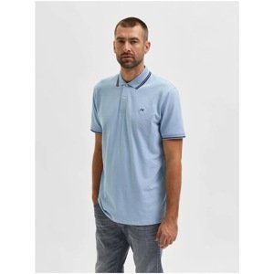 Light Blue Polo T-Shirt Selected Homme Haze - Men