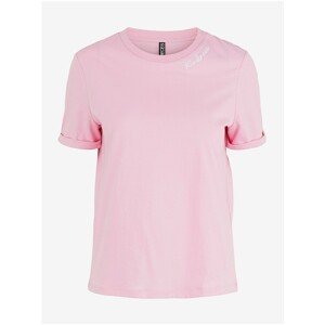 Pink T-shirt with Pieces Velune - Women