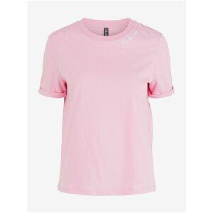 Pink T-shirt with Inscription Pieces Velune - Women