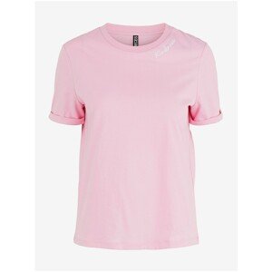 Pink T-shirt with Inscription Pieces Velune - Women