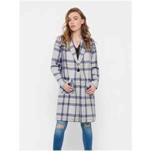 Cream-blue plaid coat ONLY Annalina - Women