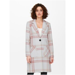 Cream-pink patterned coat ONLY Annalina - Women