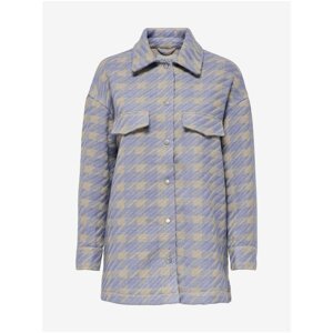 Beige-purple plaid shirt jacket ONLY Johanna - Ladies