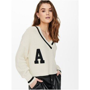Cream patterned sweater ONLY Coleen - Women