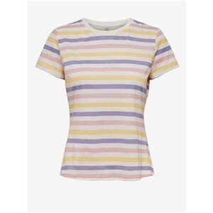 Purple-pink striped T-shirt ONLY Edna - Women
