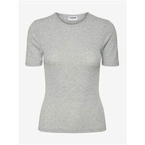 Light grey basic T-shirt Noisy May Lise - Women