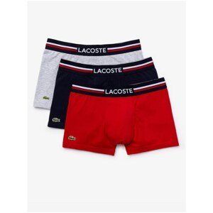 Set of three boxers in red, blue and gray Lacoste - Men