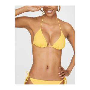 Koton Women's Yellow Halterneck Bikini Top