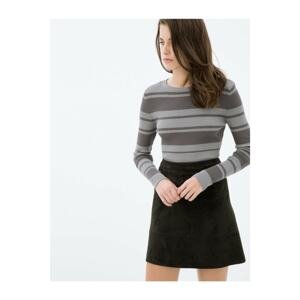 Koton Women's Gray Striped Sweater