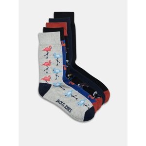 Jack & Jones Set of five pairs of patterned socks in Grey & Black Jack & Jo - Men