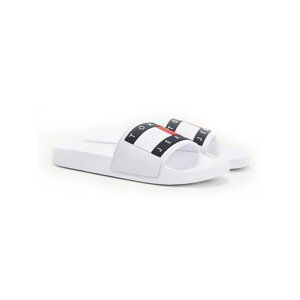 Tommy Hilfiger White Mens Slippers Tommy Jeans Flag Pool Slide - Men's