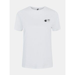 White T-shirt with Print Pieces Liwy - Women
