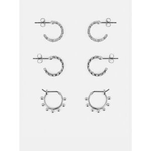 Set of three pairs of earrings in Silver Pieces Lona - Women