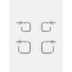 Set of two pairs of earrings in silver Color Pieces Lina - Women