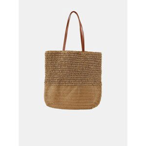 Beige Straw Shopper Pieces Linoaldo - Women