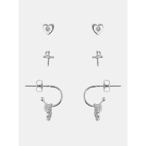 Set of three pairs of earrings in silver Color Pieces Tarmany - Women