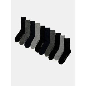 Set of five pairs of socks in black and gray Jack & Jones Jens - Men