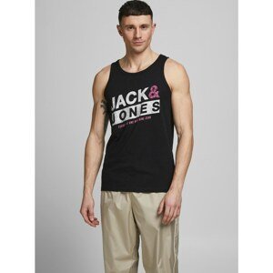 Black Tank Top with Jack & Jones Liquid Print - Men's