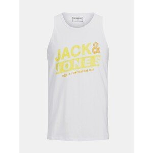 White Tank Top with Jack & Jones Liquid Print - Men's