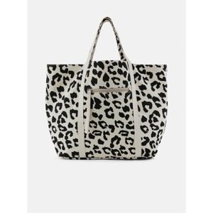 Black-Cream Patterned Bag Pieces Talle - Women