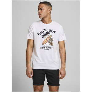 White T-shirt with print Jack & Jones Summerskull - Men