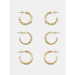 Set of three pairs of round earrings in Gold Pieces Toopa - Women