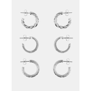 Set of three pairs of round earrings in Silver Pieces Toopa - Women