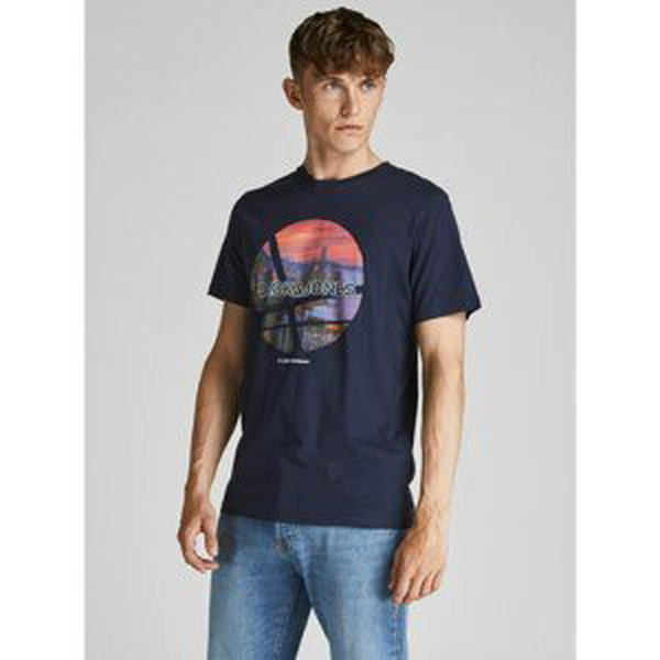 Dark blue T-shirt with print Jack & Jones Urban - Men