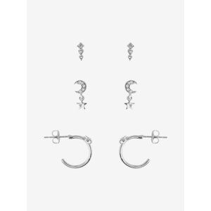 Set of three pairs of earrings in Silver Color Pieces Farella - Women