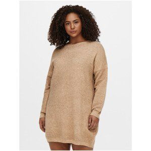 Beige ribbed sweater dress ONLY CARMAKOMA Karia - Women