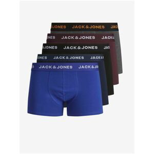 Set of five boxers in black, blue, gray and burgundy Jack & Jones - Men