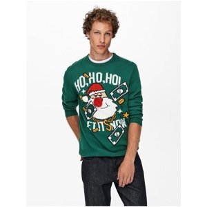Green Men's Christmas Sweater ONLY & SONS X-mas - Men's