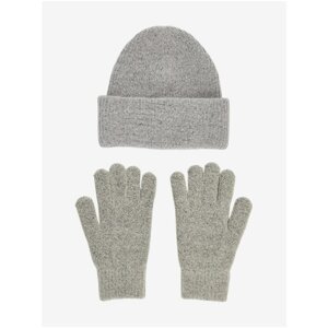 Set of gray cap and gloves Pieces Erina - Women