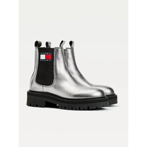 Silver Women Leather Chelsea Shoes Tommy Hilfiger - Women