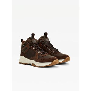Dark Brown Men's Leather Ankle Sneakers Tommy Hilfiger - Men