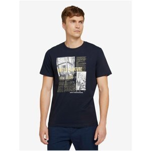 Dark Blue Men's T-Shirt with Tom Tailor Photo Print - Men's