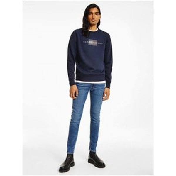 Dark blue men's sweatshirt with Tommy Hilfiger print - Men's
