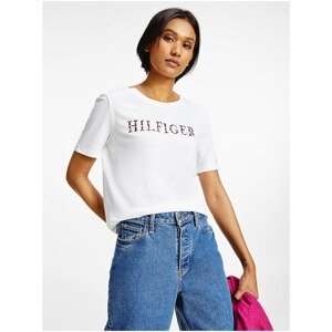 White Women's T-Shirt with Tommy Hilfiger Inscription - Women