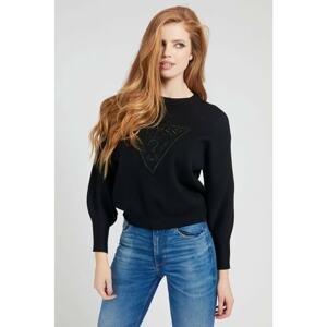 Guess Black Sweater Front Logo Comfort Fit - Women