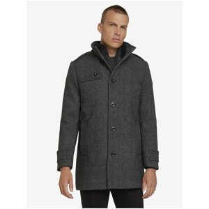 Dark Grey Men's Winter Coat with Sewn Inset Tom Tailor - Men's