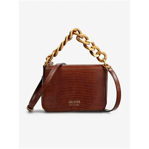 Brown Women's Small Crossbody Handbag with Crocodile Pattern Guess - Women