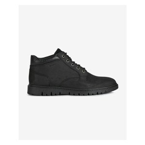 Black Men's Leather Ankle Boots Geox Ghiacciaio - Men